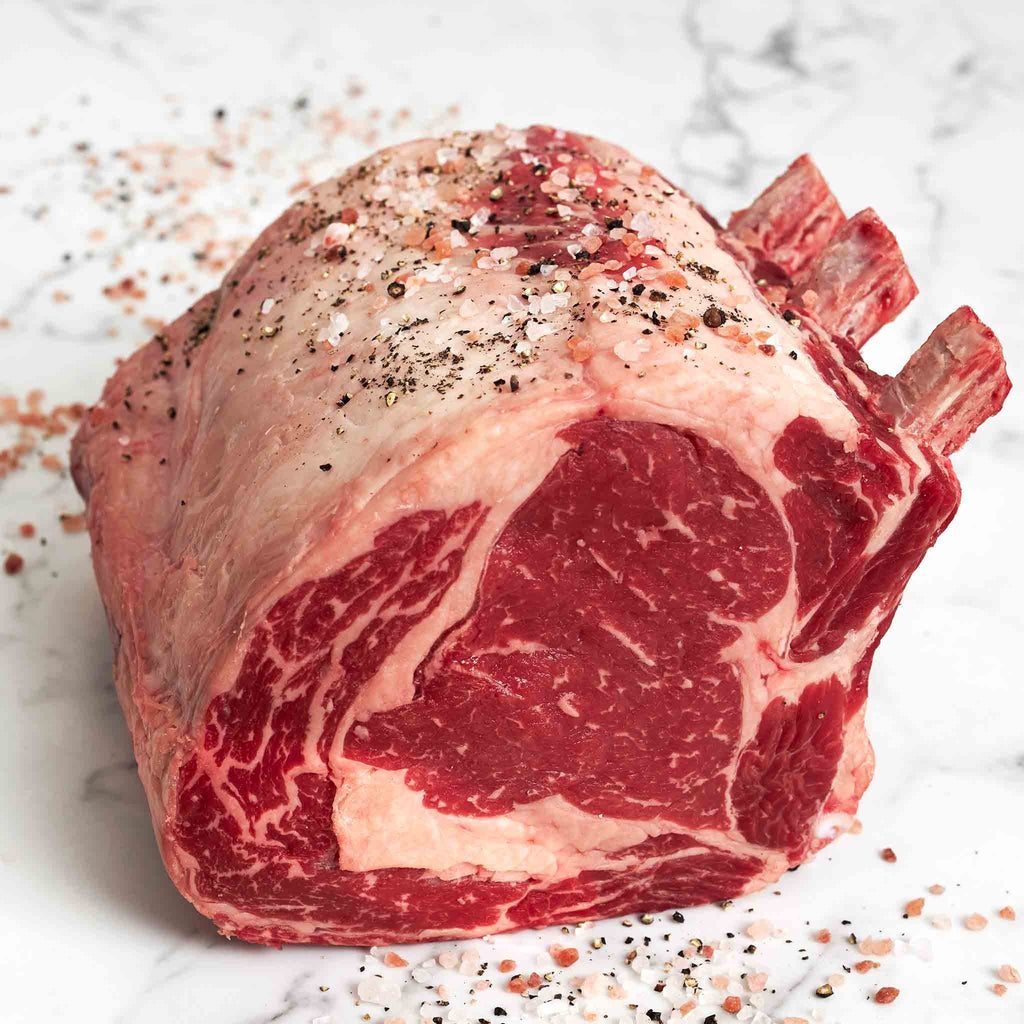 Rib Eye Bone In standing rib roast Grain Fed Black Angus Greater Omaha USA