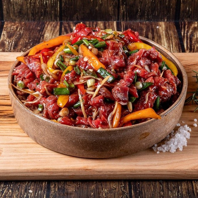 Tenderloin Ταϋλανδέζικο με Soya Sauce & λαχανικά Black Angus Creekstone USA 500 γρ