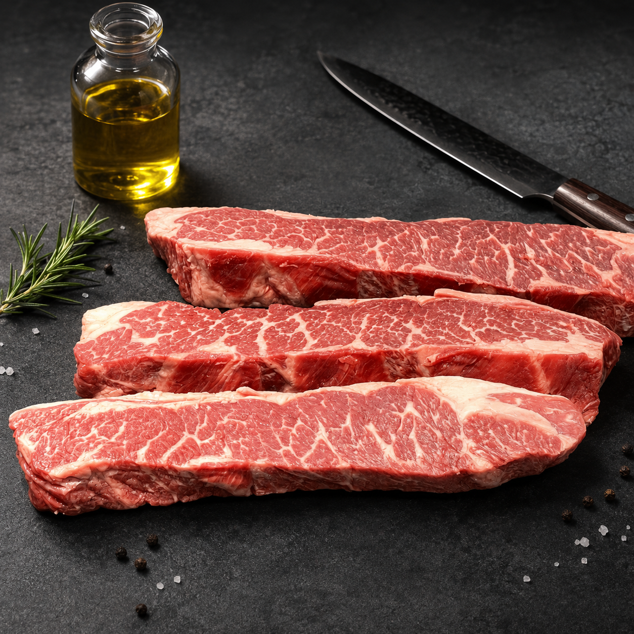 Chuck Flap Black Angus Prime Grain Fed Creekstone USA, με έντονη μοσχαρίσια γεύση. Κατάλληλο για μπριζόλες, σχάρα, φούρνο και αργό ψήσιμο.