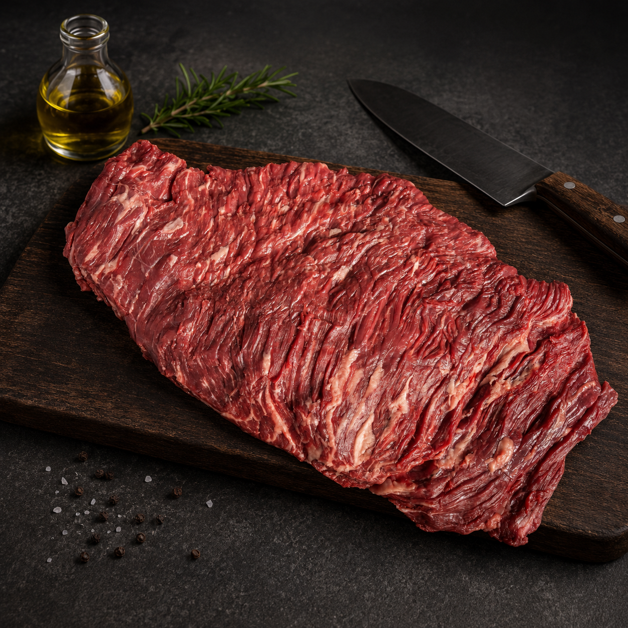 Flap Steak Angus Grain Fed Devesa Αργεντινής από το Bottom Sirloin, ιδανικό για σχάρα, τηγάνι, tacos και λεπτές φέτες κόντρα στις ίνες.