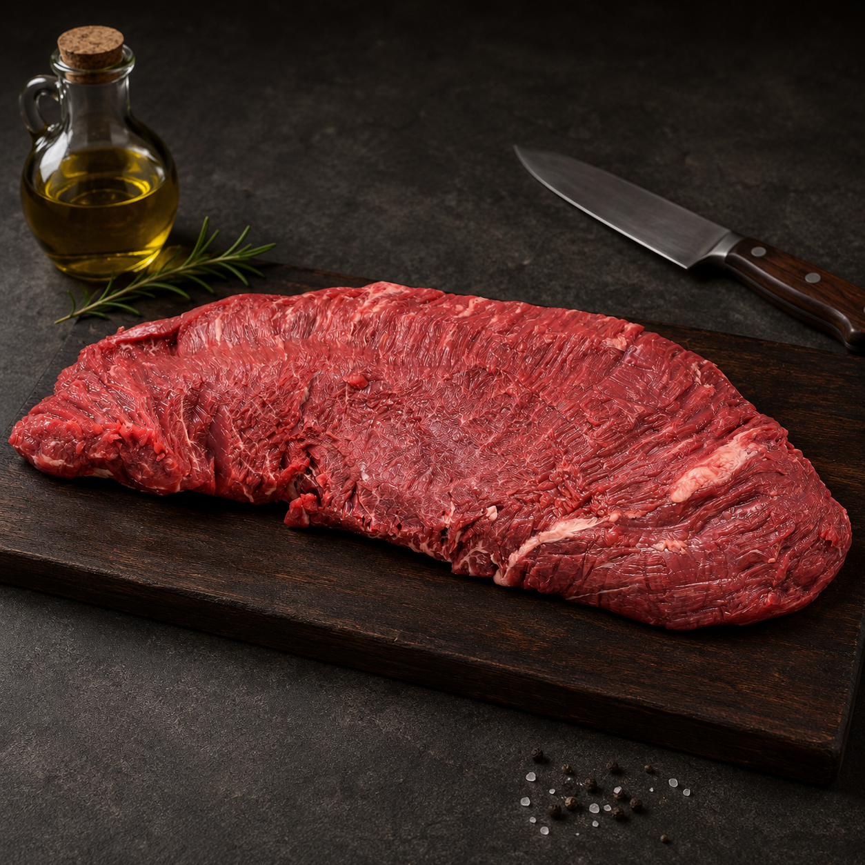 Flap Steak Black Angus Grain Fed Creekstone USA από το Bottom Sirloin, ιδανικό για σχάρα, τηγάνι, tacos και λεπτές φέτες κομμένες κόντρα στις ίνες.