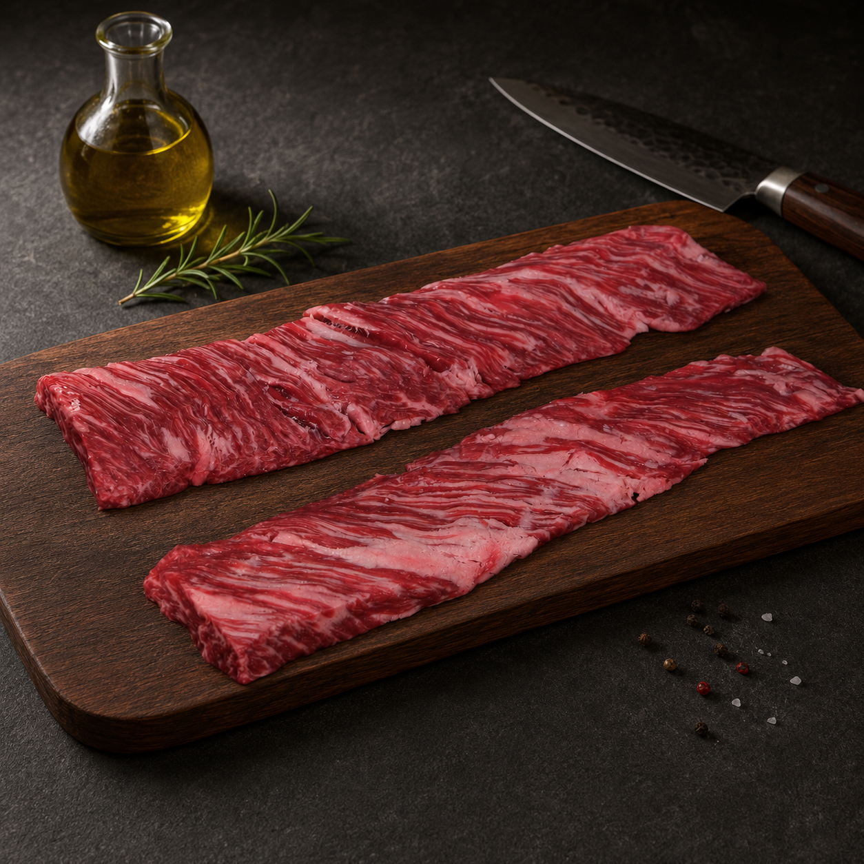 Ανακαλύψτε Inside Skirt Black Angus Prime Grain Fed Creekstone USA, με έντονη κρεάτινη γεύση. Ιδανικό για σχάρα, tacos και fajitas.