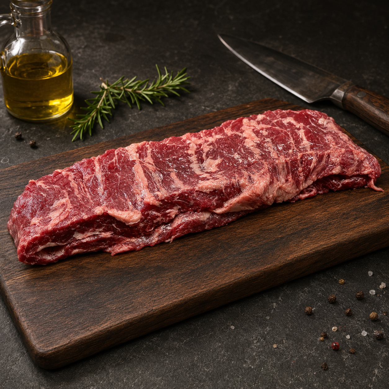 Ανακαλύψτε μοσχαρίσιο Inside Skirt Steak ωρίμανσης 20 ημερών, με έντονη κρεάτινη γεύση. Ιδανικό για σχάρα, τηγάνι, tacos και fajitas.