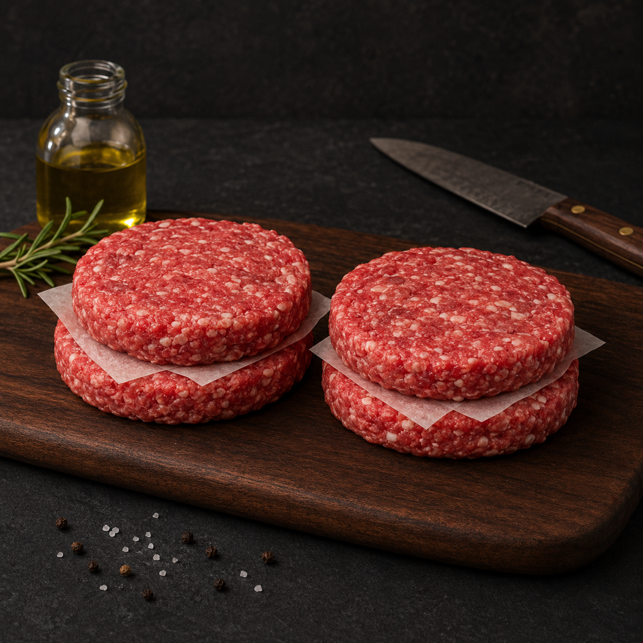 Ανακαλύψτε Original American Burger Black Angus για σχάρα, τηγάνι ή air fryer. Ιδανικό για σπιτικό burger, με πλήρες ψήσιμο στους 71°C.
