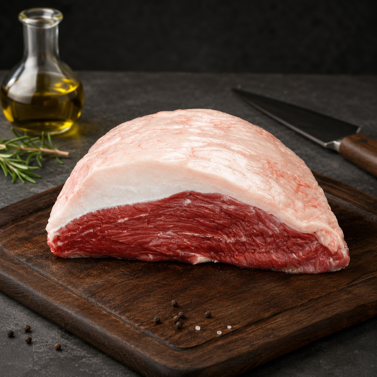 Ανακαλύψτε Picanha Black Angus Prime Grain Fed Creekstone USA, ιδανική για σχάρα, σούβλα, μαντεμένιο τηγάνι και ψητό φούρνου.