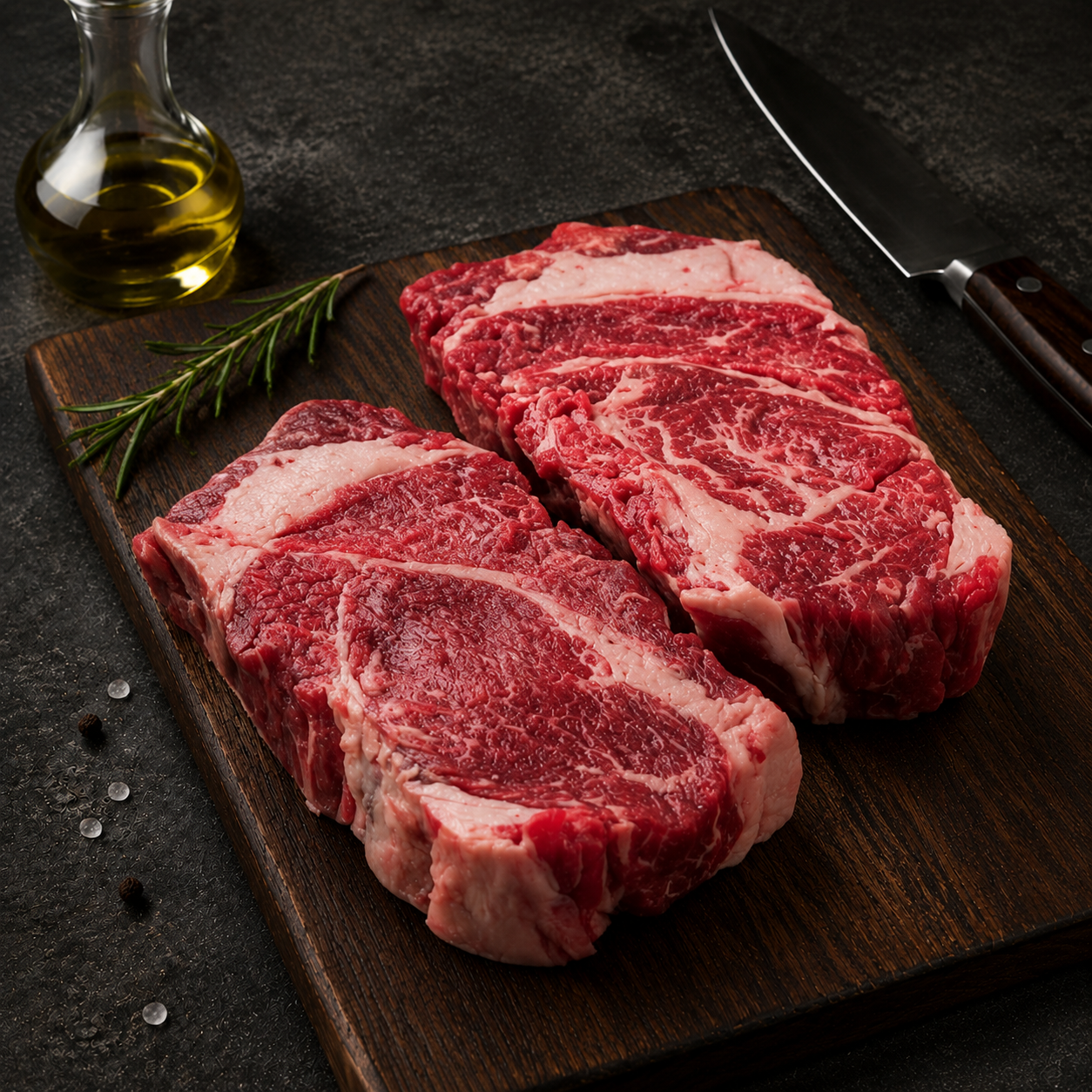 Rib Eye Angus Grain Fed Devesa Αργεντινής, με πλούσια κρεάτινη γεύση. Ιδανικό για σχάρα, κάρβουνα, μαντεμένιο τηγάνι και reverse sear.