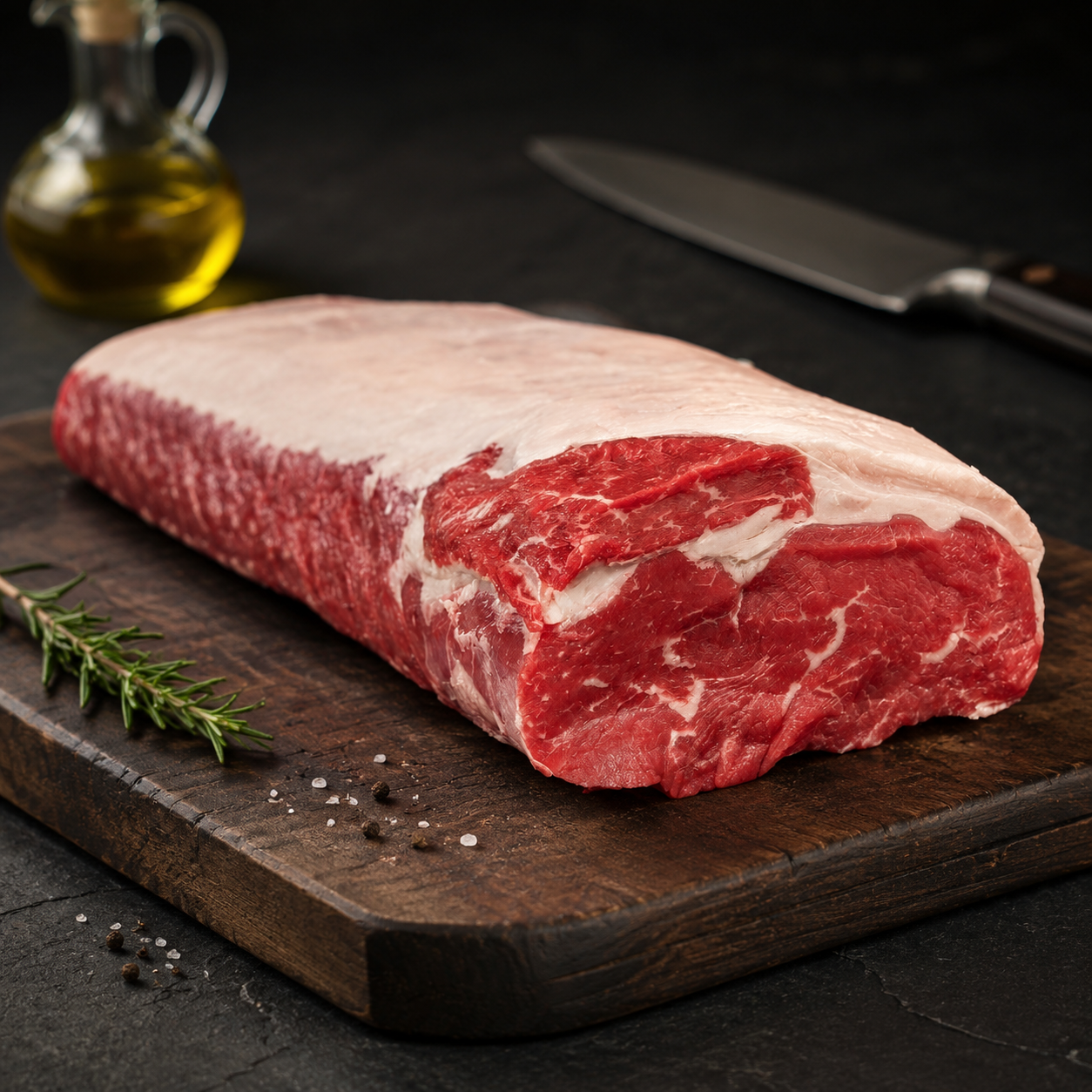 Striploin Angus Grain Fed Las Piedras Ουρουγουάης, με έντονο κρεάτινο χαρακτήρα. Ιδανικό για steaks στη σχάρα, μαντέμι ή ολόκληρο roast.