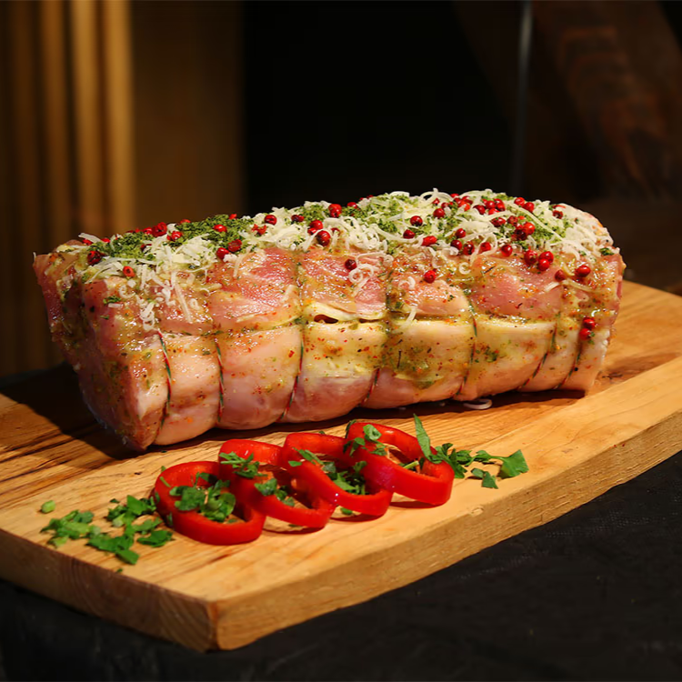 Free-range Black Pork Roll with Plums, Apricots, Pine Nuts &amp; Nuts 1.5kg