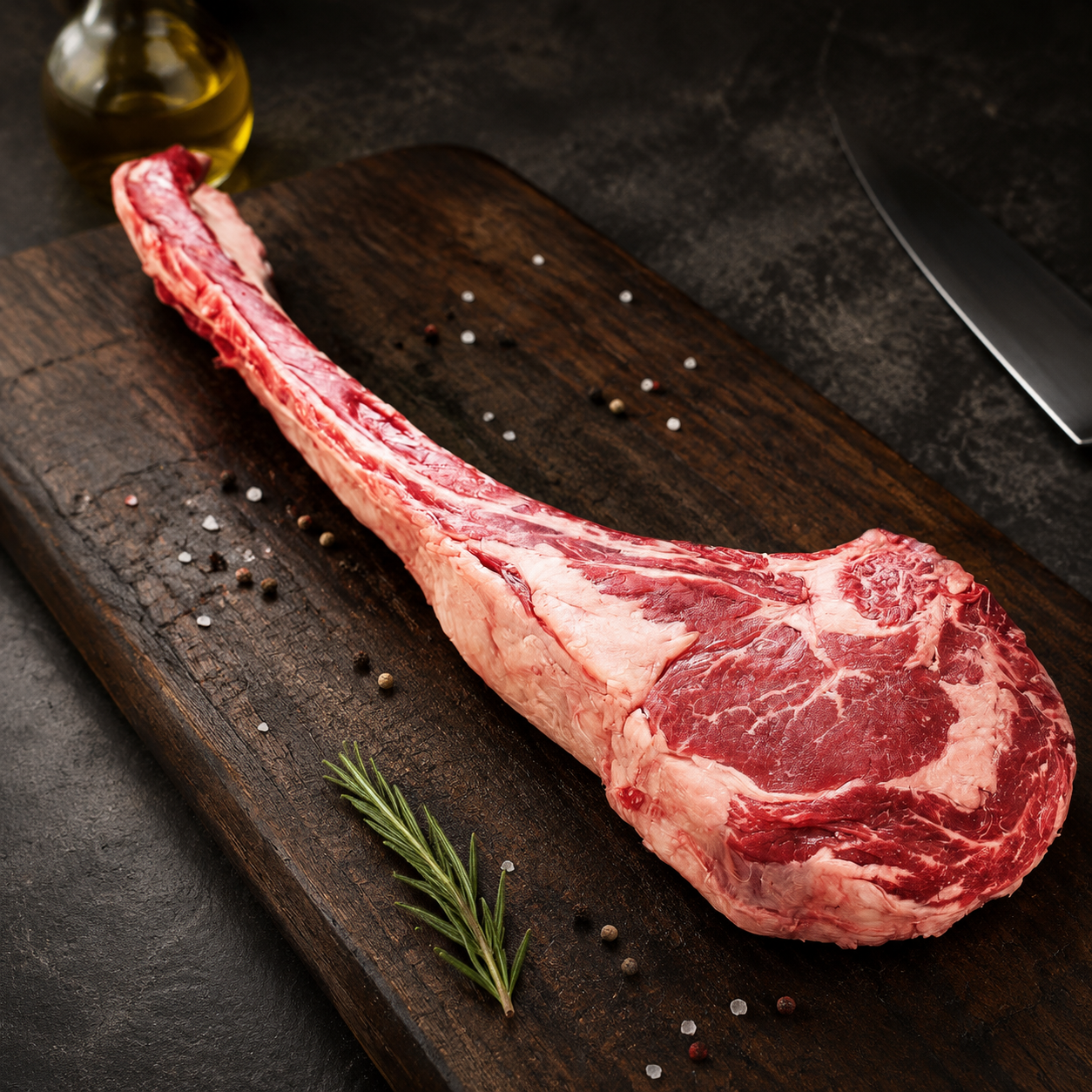 Ωμό Tomahawk Golden Angus 180+ ημερών Grain Fed John Dee Αυστραλίας με μακρύ πλευρικό κόκαλο